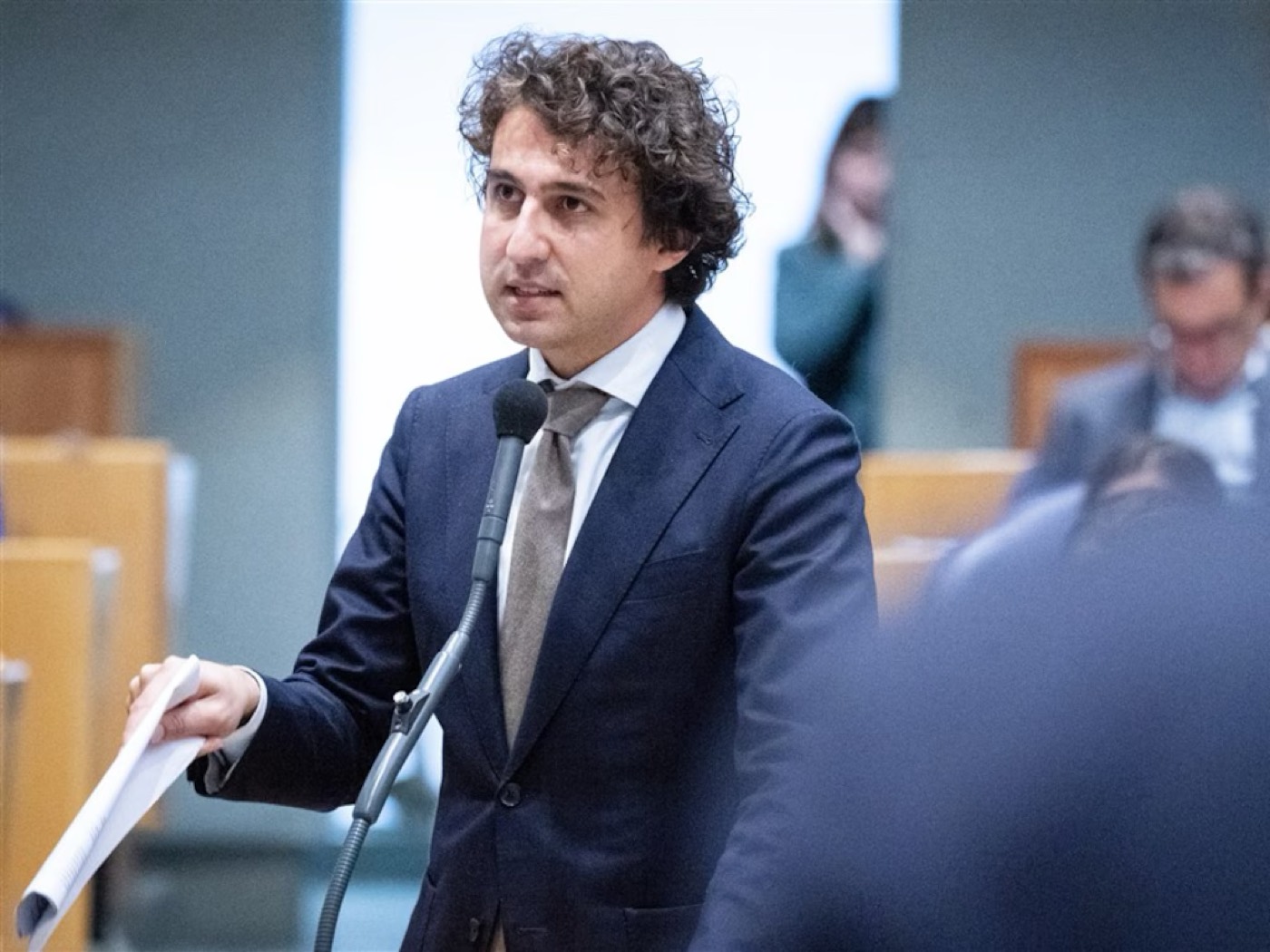 Jesse Klaver van GroenLinks-PvdA tijdens een bijeenkomst