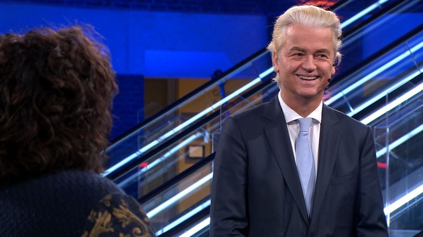 Geert Wilders van de PVV tijdens een debat